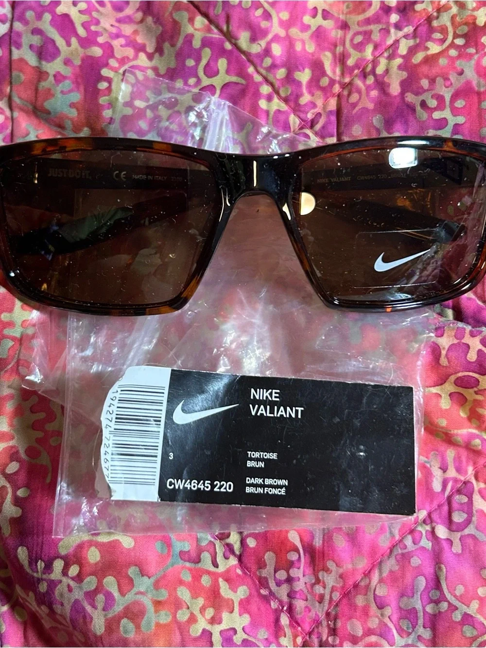 Nike NWT Men's Valiant Sunglasses - Tortoise Frame with Dark Brown Lenses